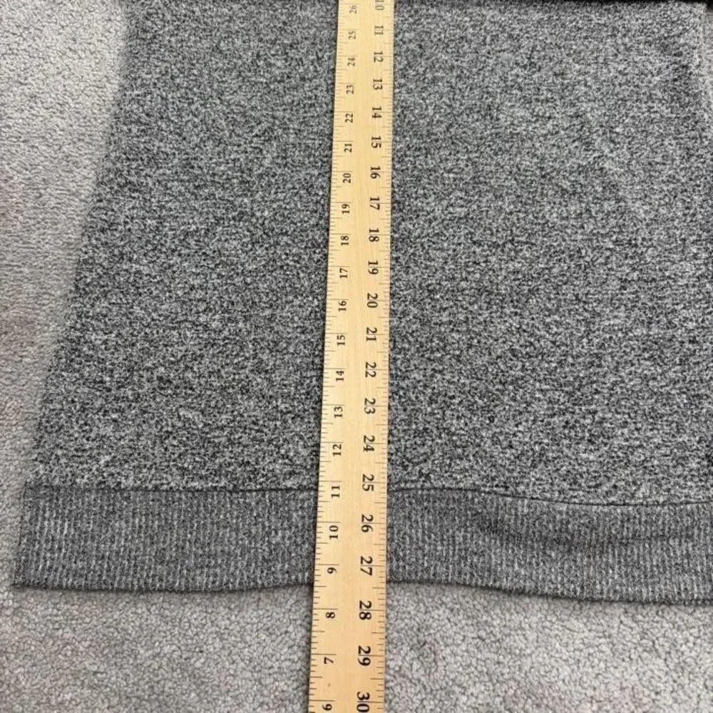 Lucky Brand Tunic V-Neck Pullover Sweater Womens Small Petite Heather Gray Knit